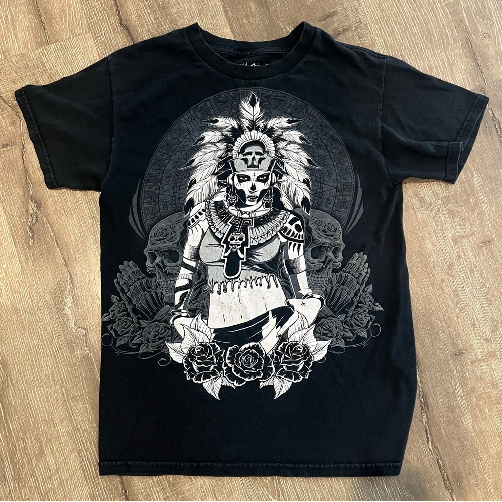 Fifth Sun Aztec Warrior Short Sleeve Men’s Tee Size Small